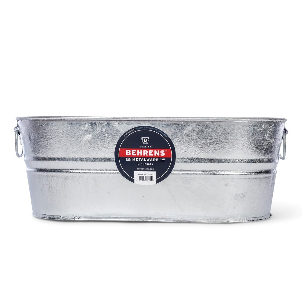 Behrens Hot Dipped Steel Oval Tub and Planter, 10.5 Gallon - 2-OV