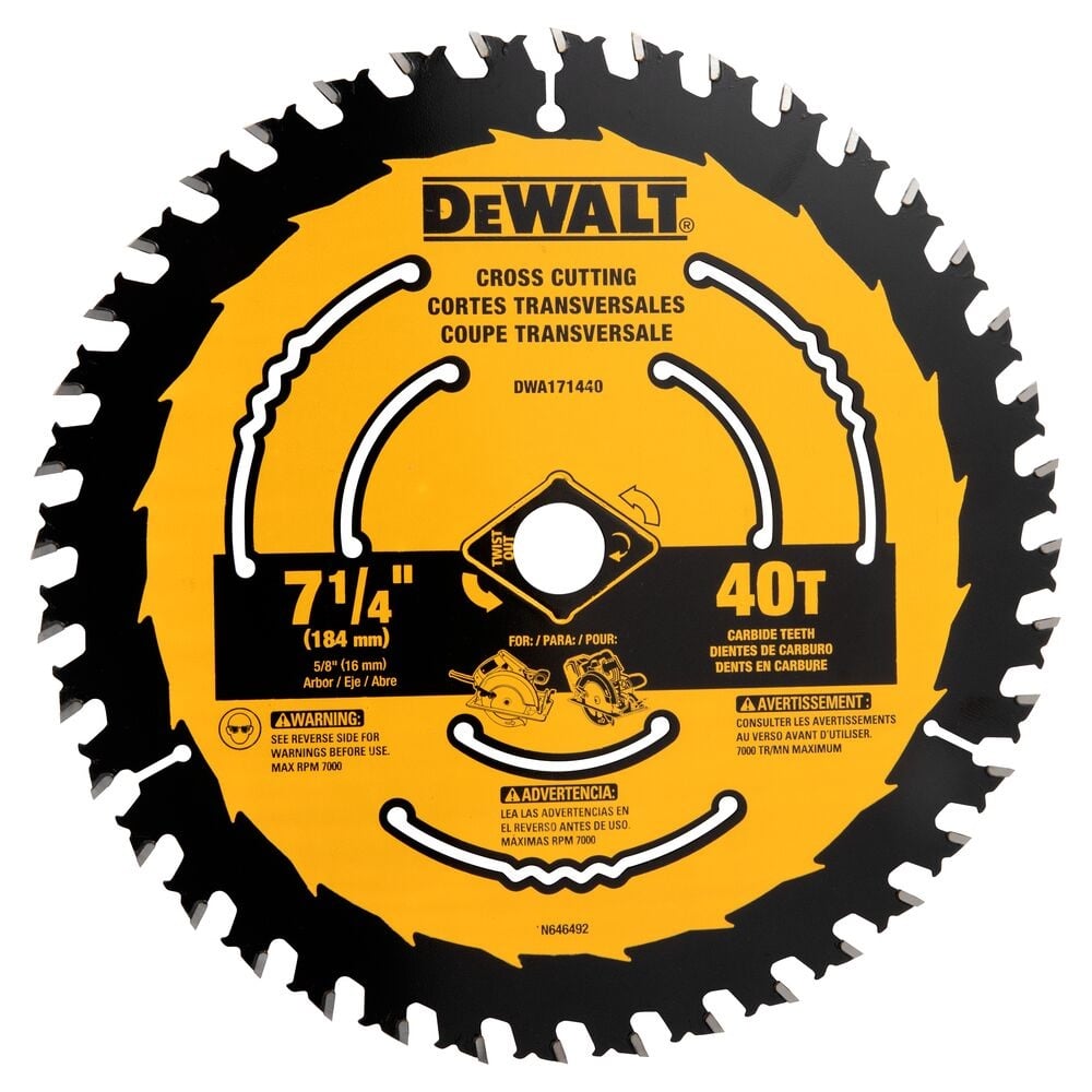 DEWALT® 7-1/4" 40-Tooth Tungsten Carbide Circular Saw Blade - DWA171440B10