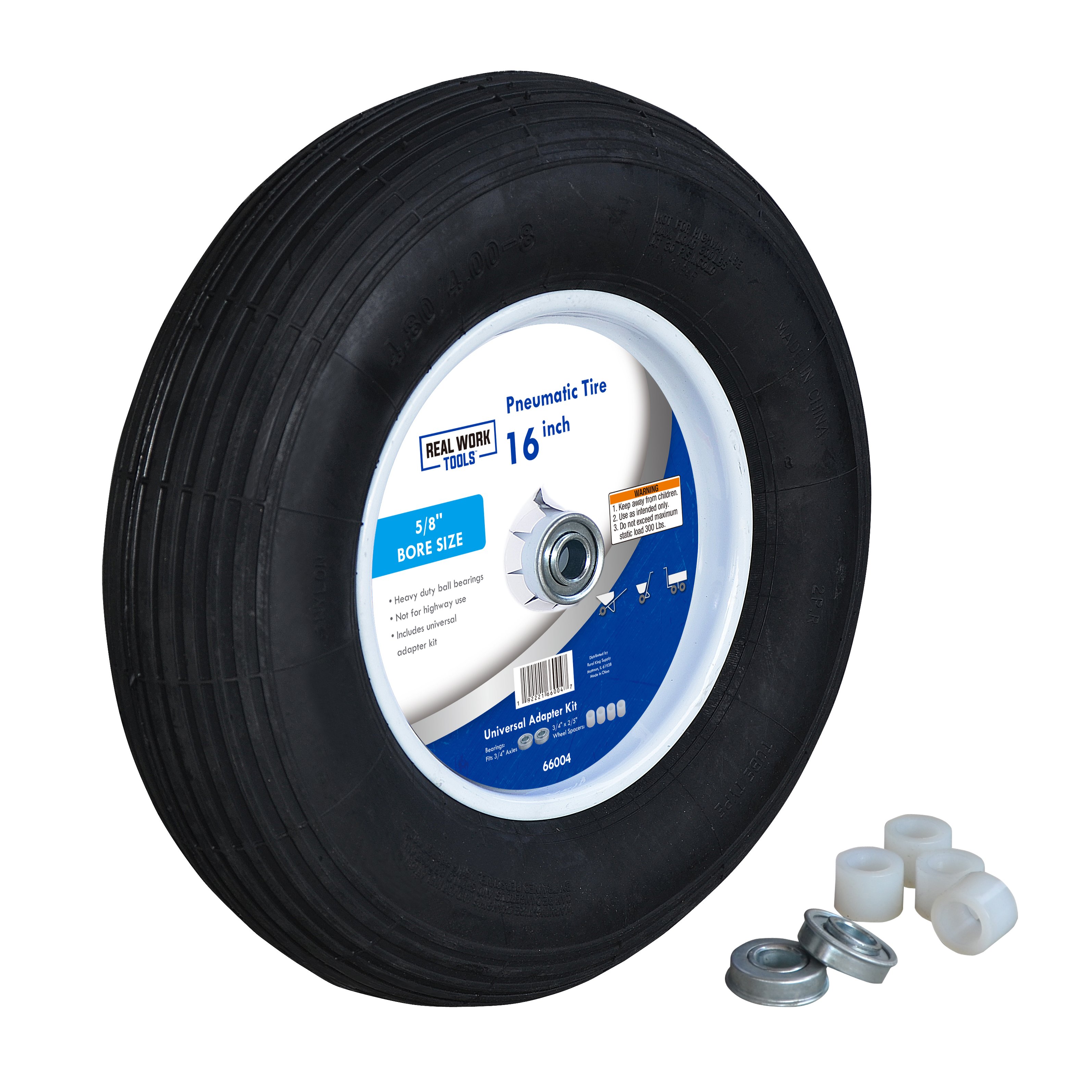 16 Inch Pneumatic Tire with Universal Bearing Kit - 66004