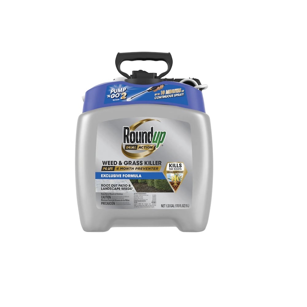Roundup Dual Action Plus 4 Month Preventer Pump-N-Go Ready to Use Weed and Grass Killer, 1.33-Gallon - 5377504