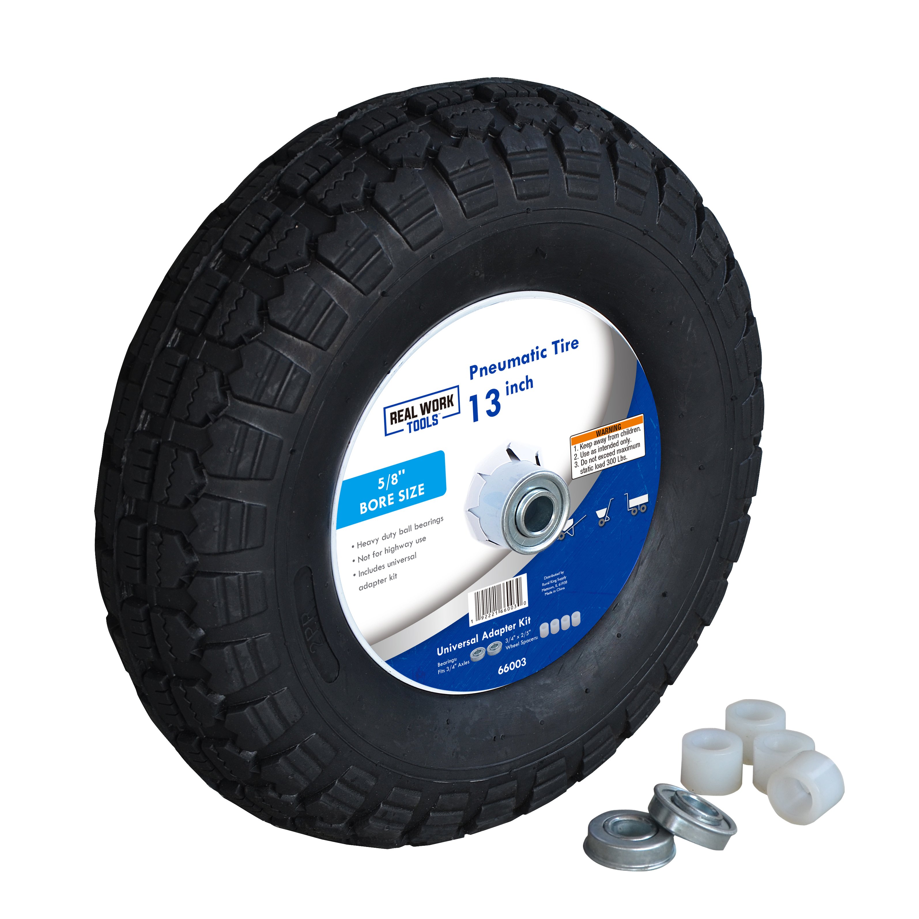 13 Inch Pneumatic Tire with Universal Bearing Kit - 66003