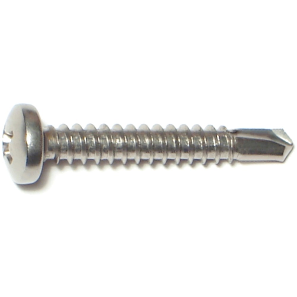 Midwest Fastener #10-16 x 1-1/4" 410 Stainless Phillips Pan Head Self-Drilling Screws - 11832