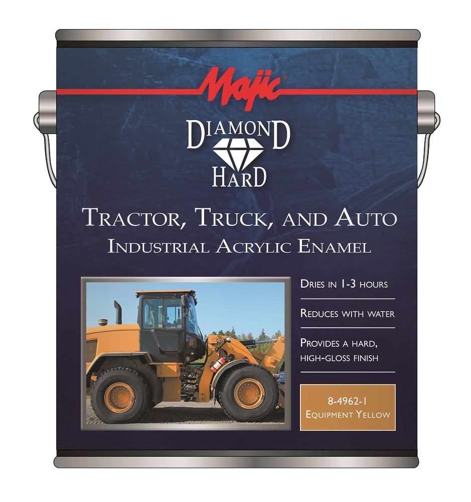 Majic Diamond Hard Tractor Truck and Auto Acrylic Enamel Equipment Yellow Gallon - 8-4962-1