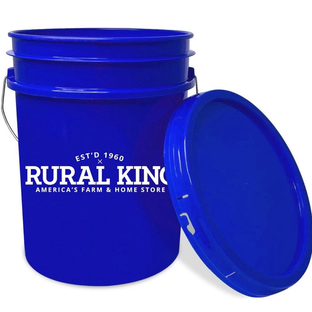 Rural King Logo 5 Gallon Bucket, Blue - P1282