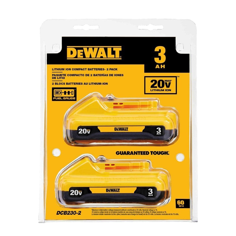 DEWALT® 20V MAX* 3.0AH Lithium Ion Battery, 2 Pack - DCB2302