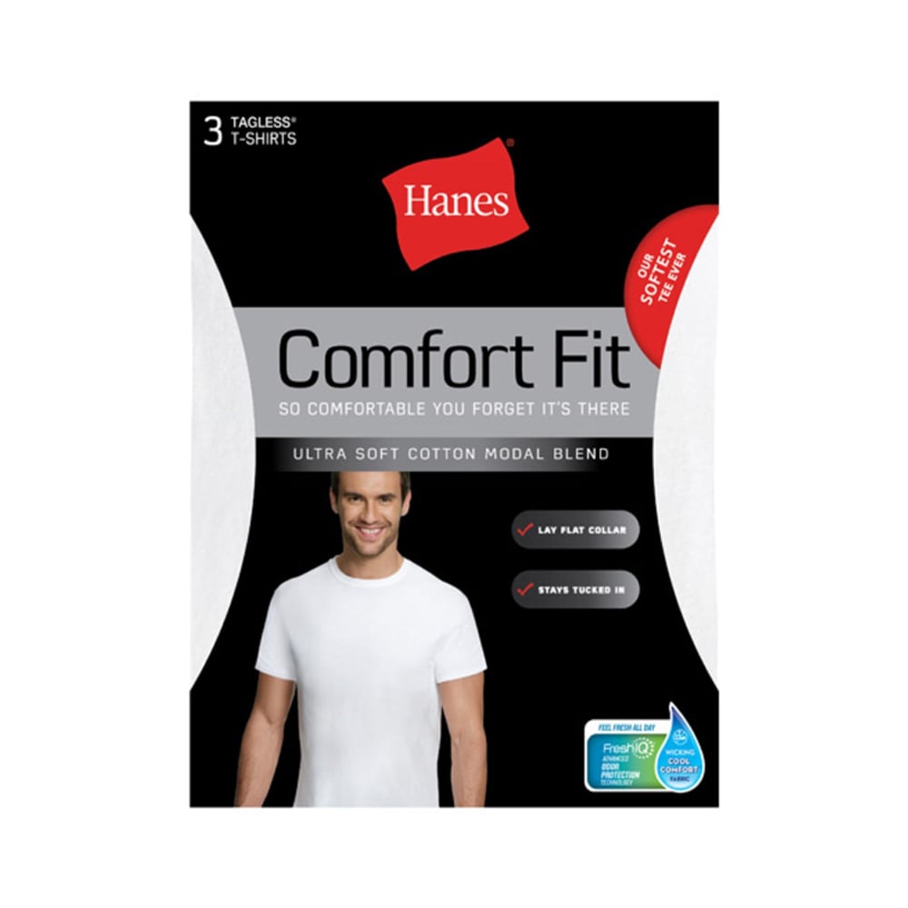 Hanes Men's Comfort Fit Crewneck T-Shirt, 3 Pack - CFFCW3