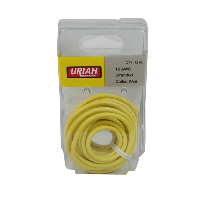 Uriah Products 12' 12 AWG Stranded Yellow Insulation Wire - UA501240