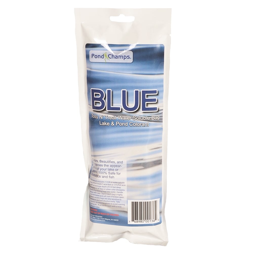 Pond Champs Blue Toss N’ Treat Water Soluble Bag Lake & Pond Colorant, 6.8 oz. - 00136