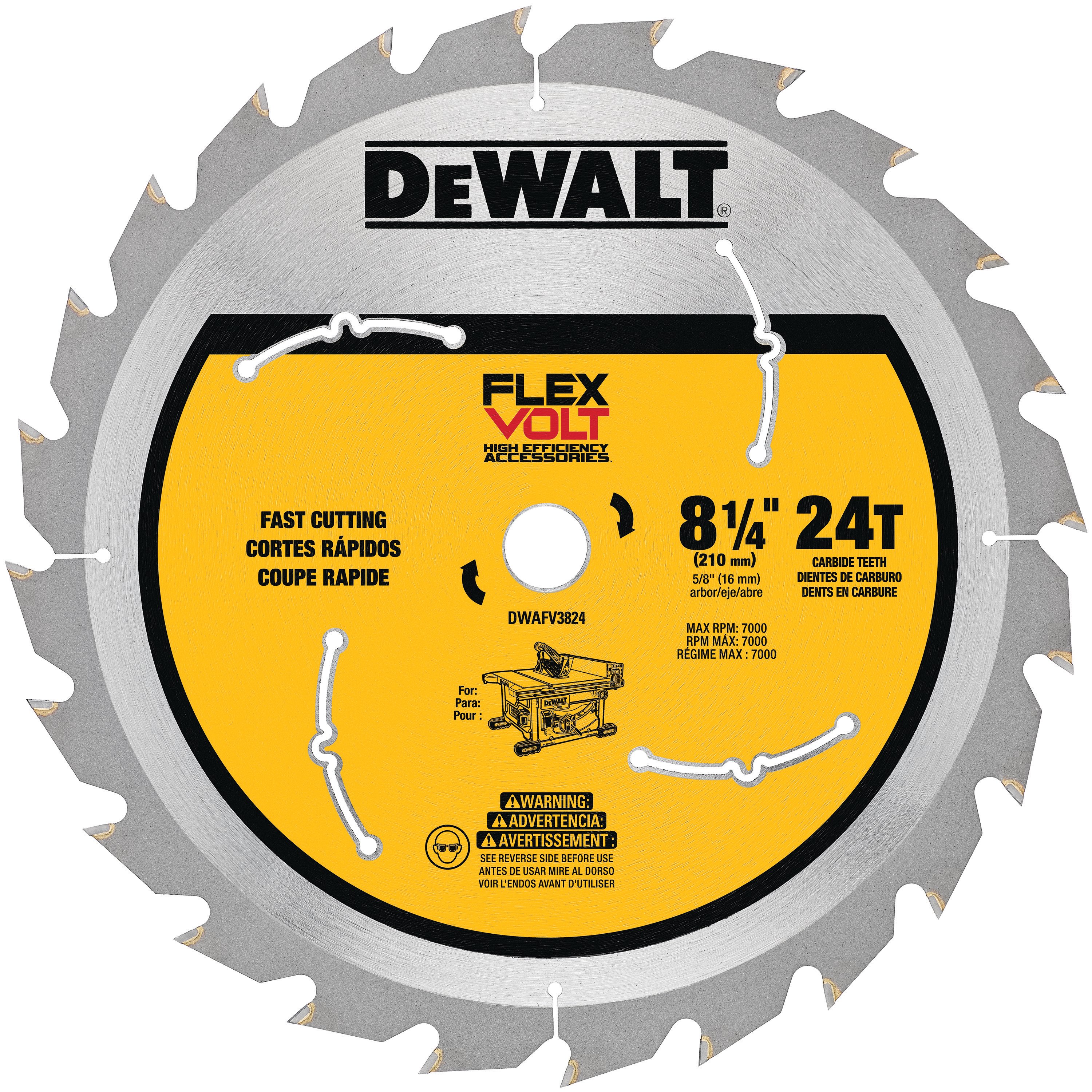 DEWALT® Flexvolt® 8 1/4" 24T Table Saw Blade - DWAFV3824