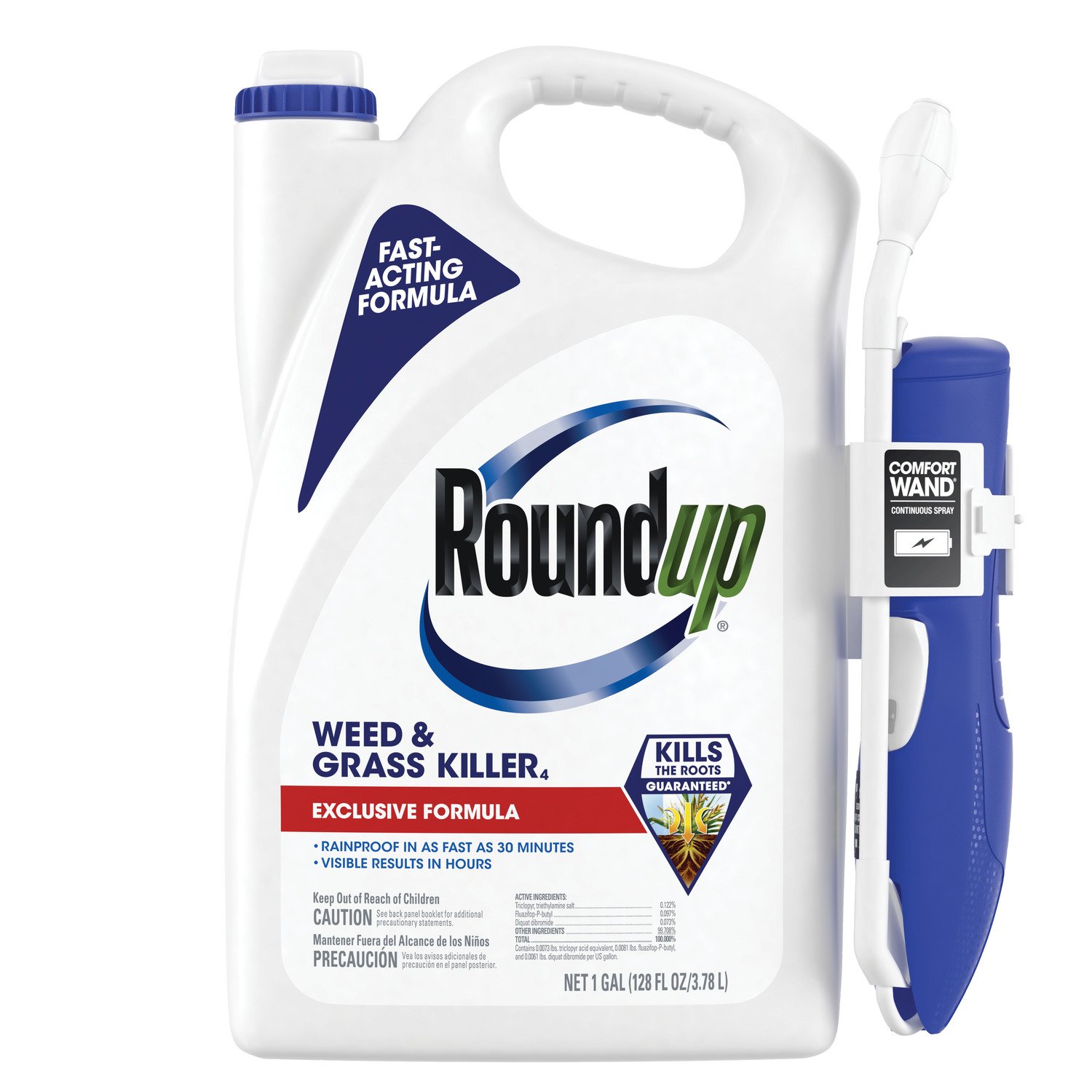 Roundup Weed & Grass Killer Ready-to-Use, 1 Gallon Bottle with Wand