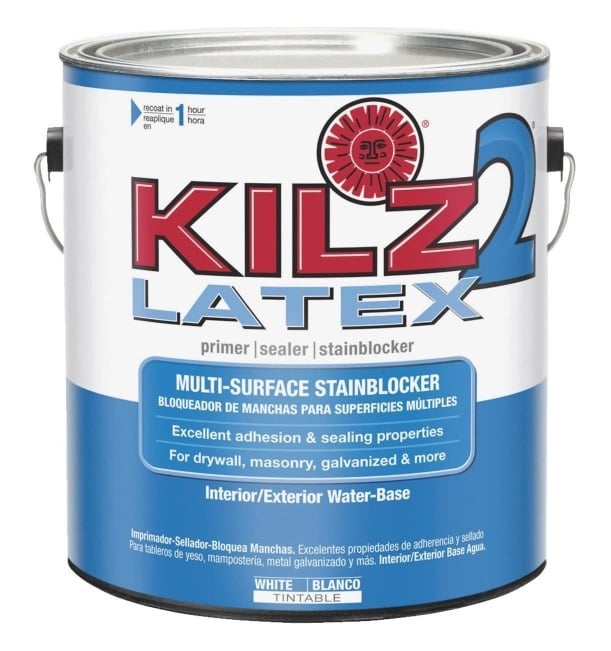KILZ 2 Latex Interior/Exterior Sealer Stain Blocking Primer, Gallon - 20001