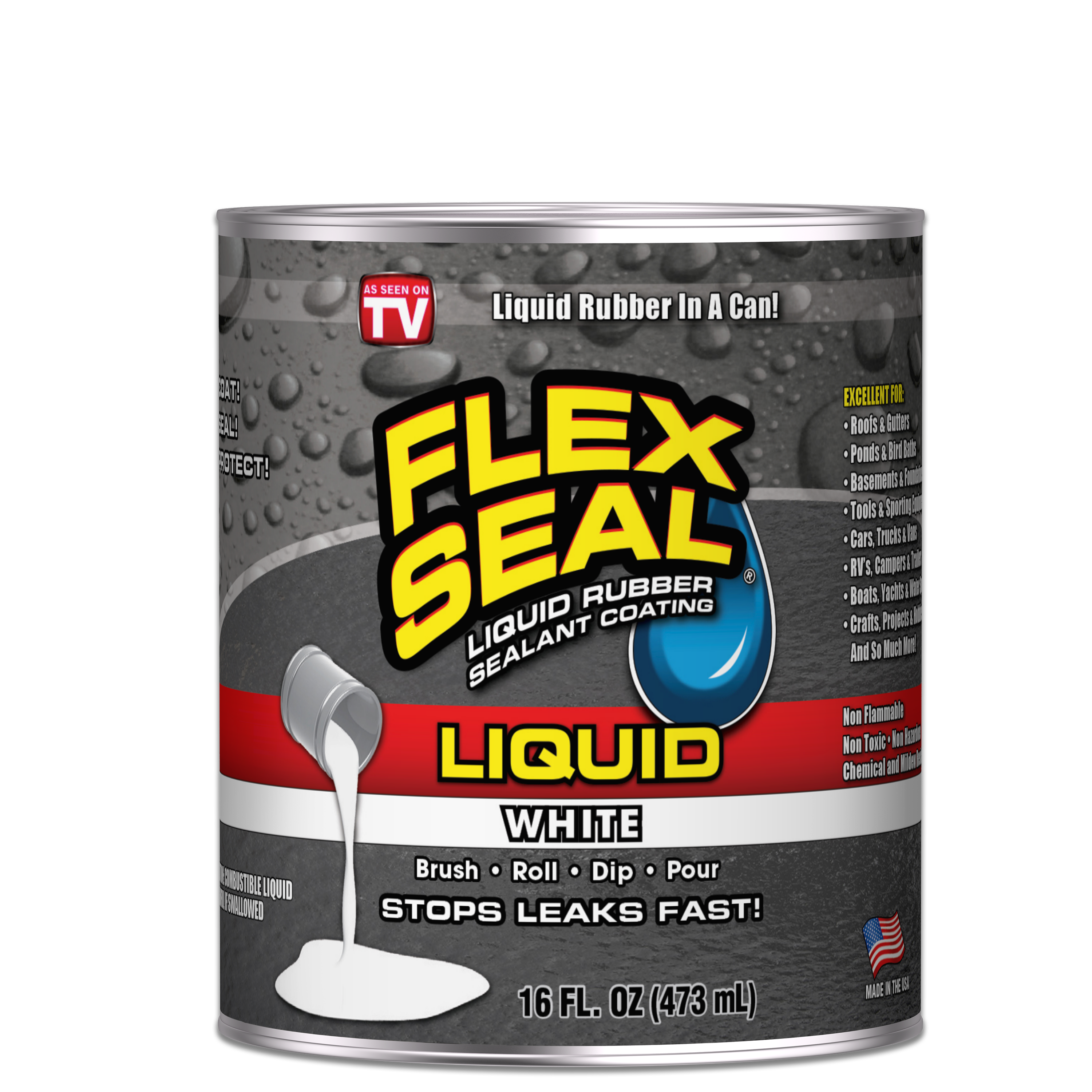 Flex Seal Liquid Flex Seal White 16 oz Can LFSWHTR16