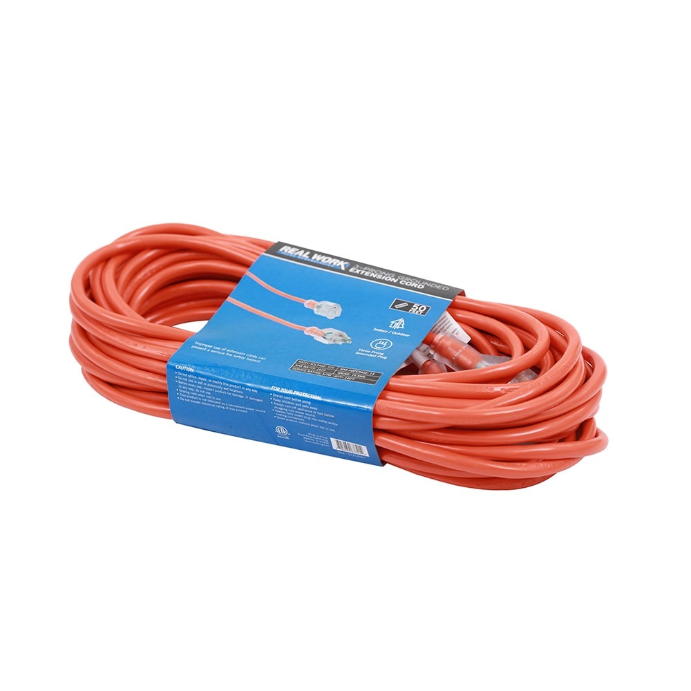 Real Work Tools™ 16/3 Indoor/Outdoor 50' Extension Cord, Red - 20170300710