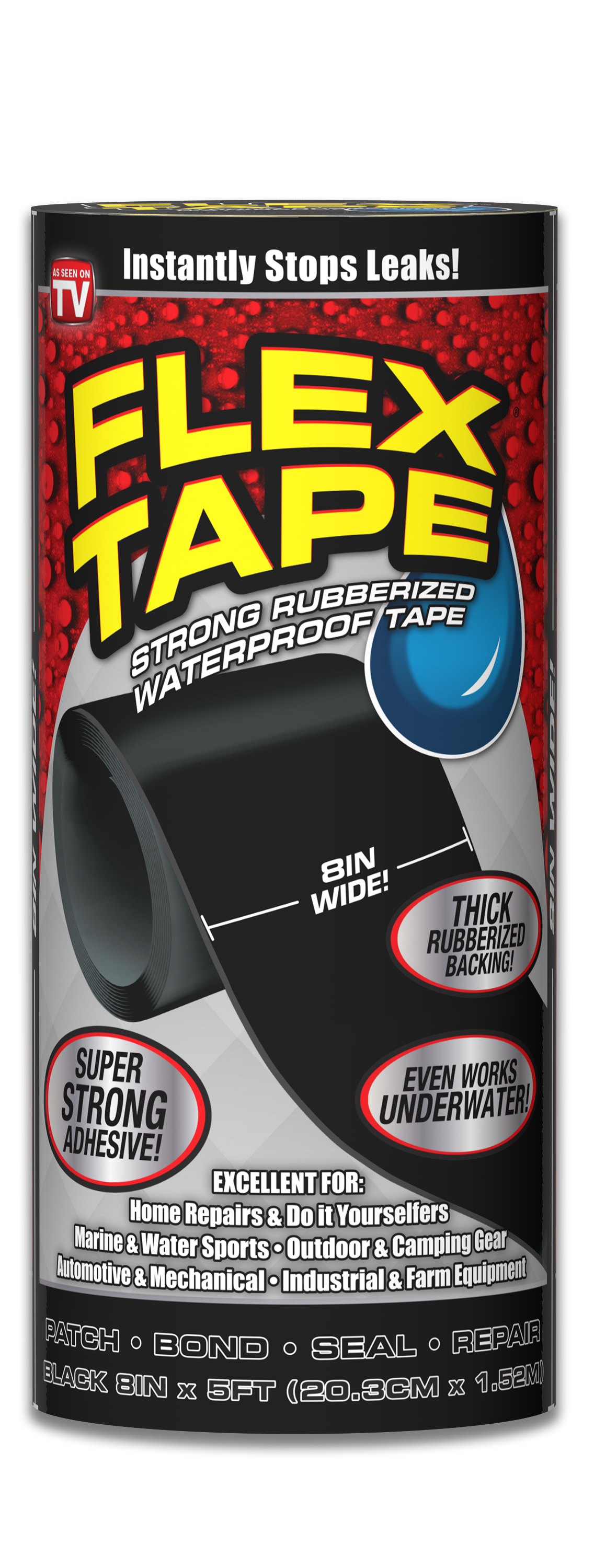 Flex Seal Flex Tape 8" Black TFSBLKR0805