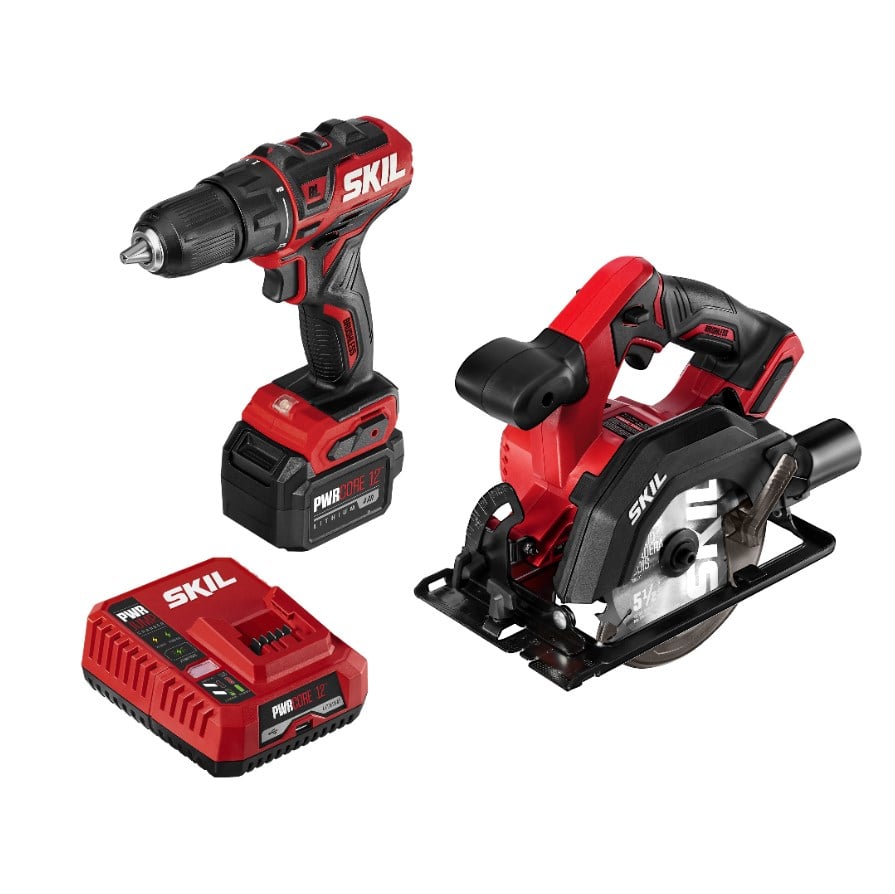 Skil PWRCORE 12™ 12V Brushless 2-Tool Kit: Drill Driver and Circular Saw Kit with PWRJump™ Charger - CB742701