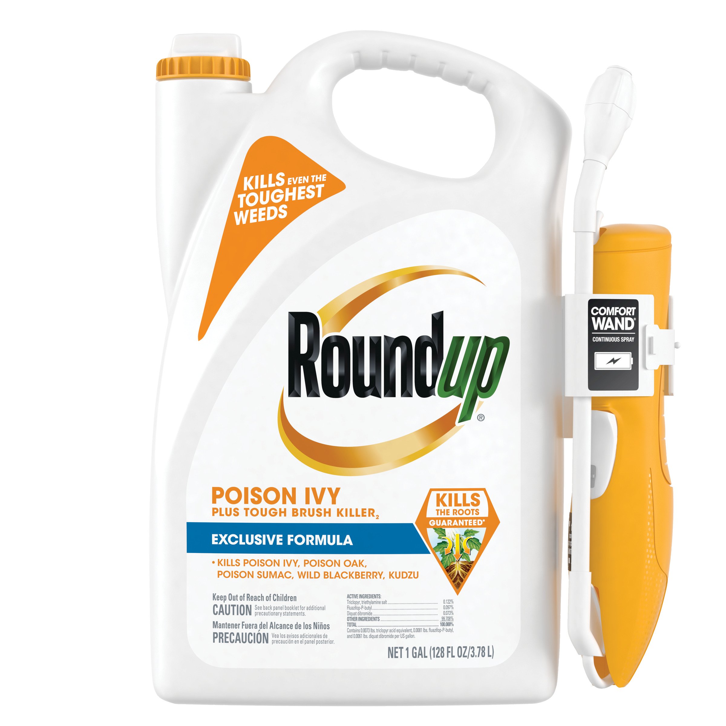 Roundup Poison Ivy Plus Tough Brush Killer Ready-to-Use, 1 Gallon Bottle with Wand