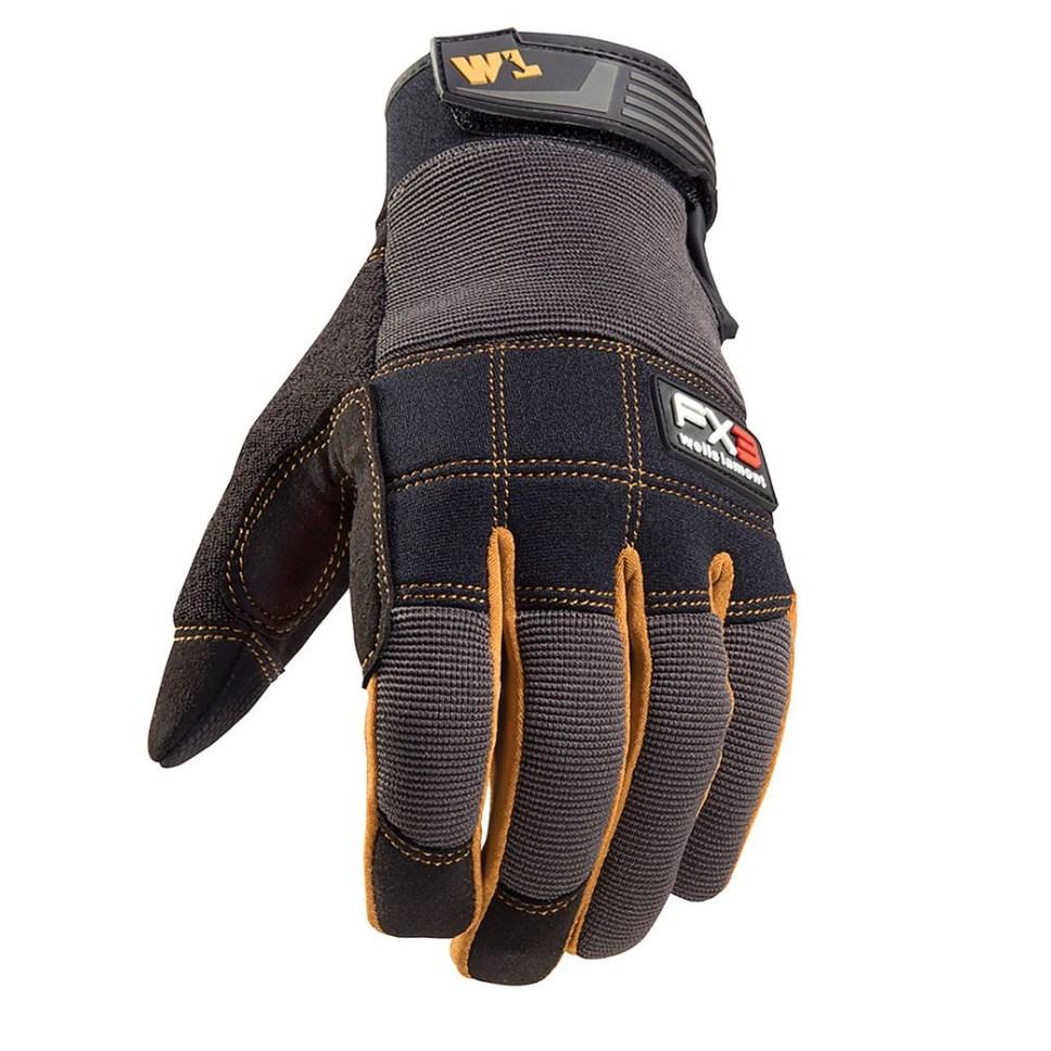 Wells Lamont FX3™ Extra Wear Palm Patch Work Gloves, Black - 7853