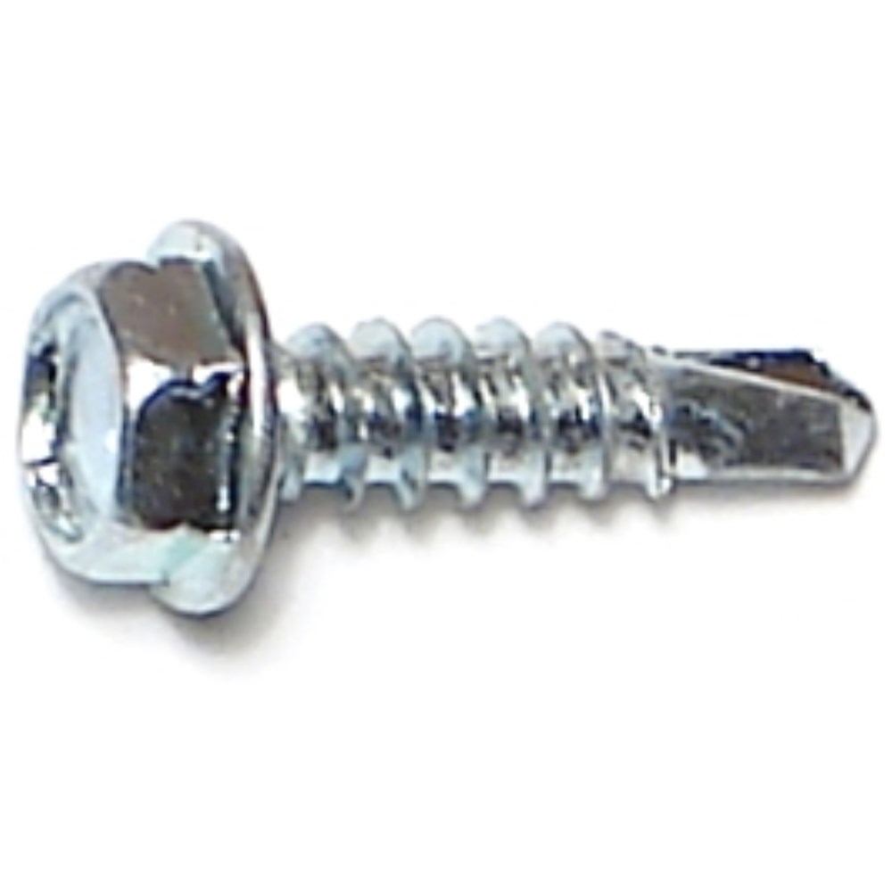 Midwest Fastener #8-18 x 5/8" Zinc Plated Hex Washer Head Self-Drilling Screws - 23061