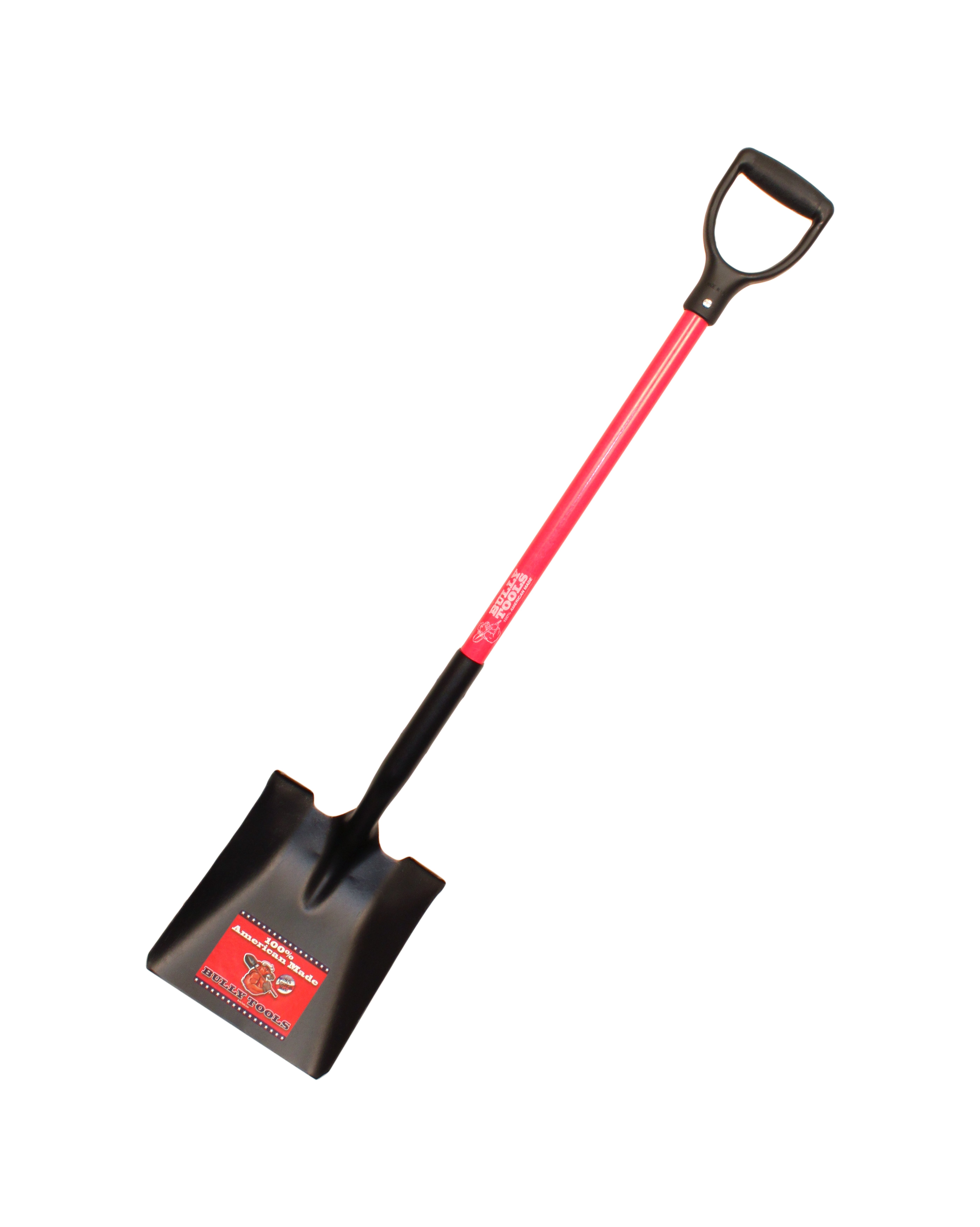 Bully Tools 14 Gauge Square Point Shovel, Fiberglass D-Grip Handle - 82520