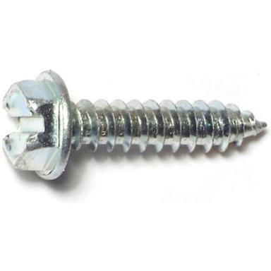 Midwest Fastener #8 x 3/4" Zinc Plated Slotted Hex Washer Head Sheet Metal Screws - 21225