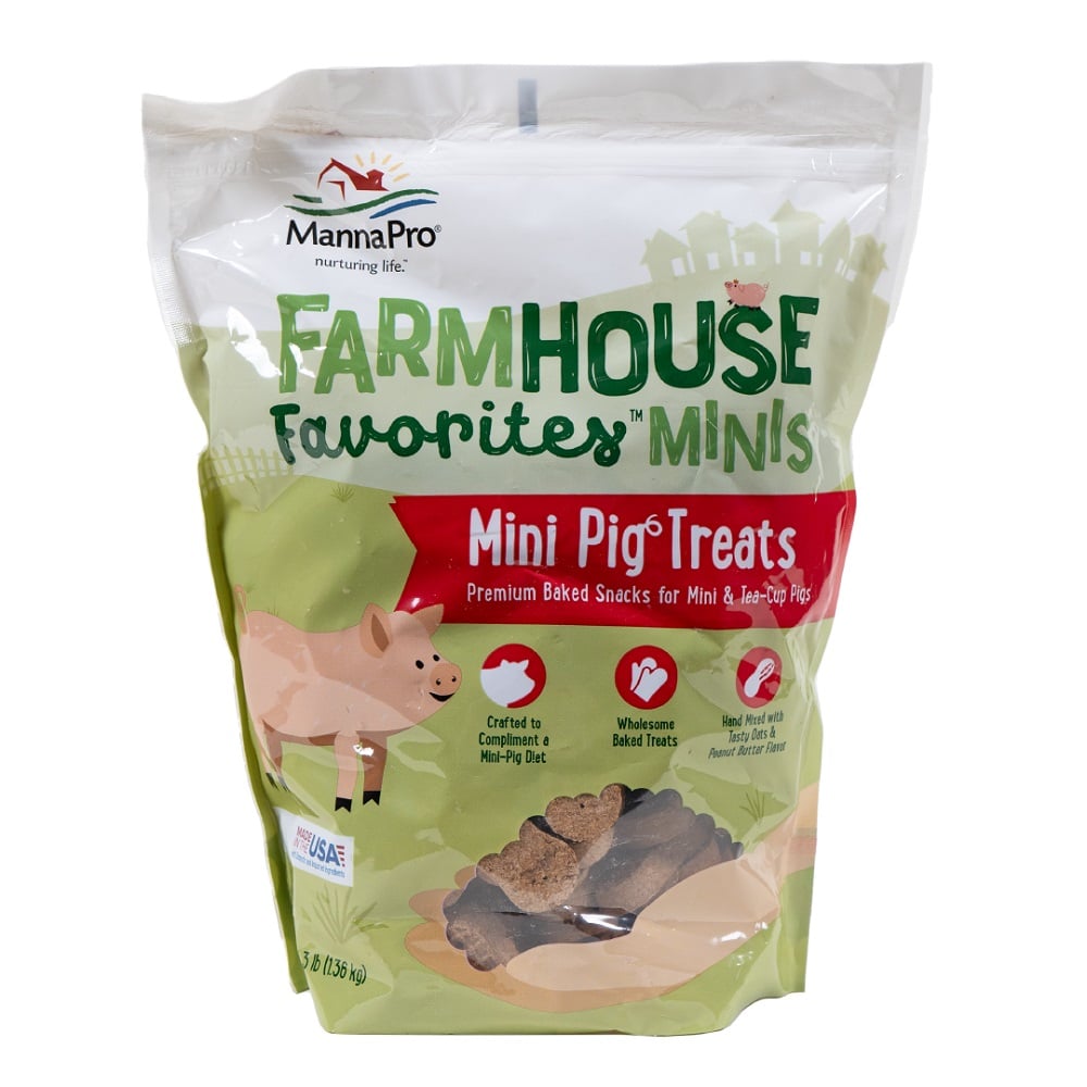 Manna Pro Farmhouse Favorites Mini Pig & Teacup Treats, 3 lb Bag