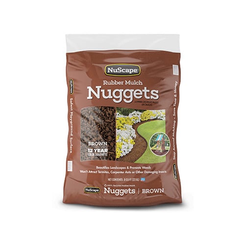 NuScape Rubber Nuggets/Mulch-Brown, 0.8 Cubic Feet - NS8BN