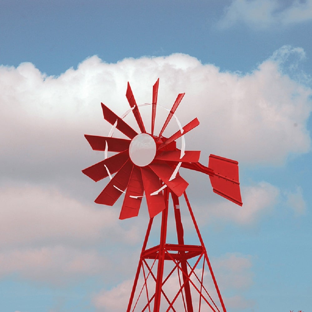 Outdoor Water Solutions 20 Foot Powder Coated Windmill Red/White PCW0006