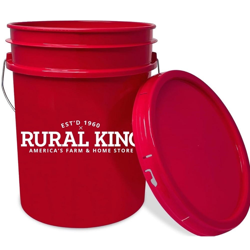 Rural King Logo 5 Gallon Bucket, Red - P1280