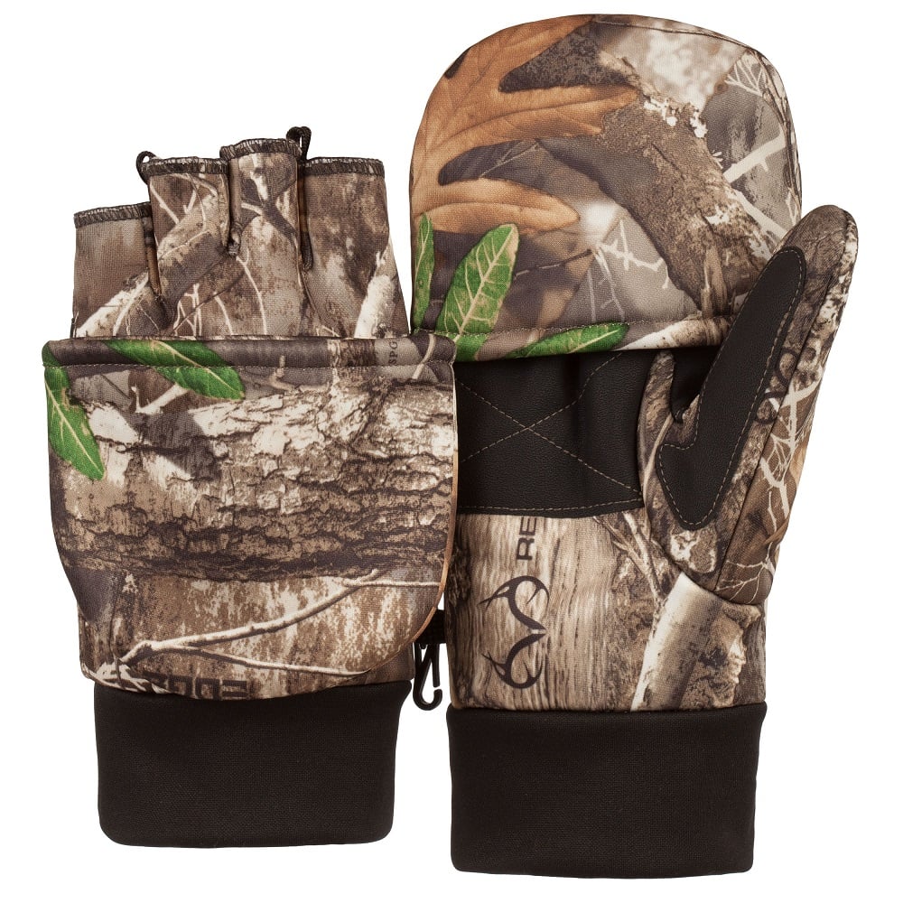 Men’s Stealth Soft Shell Pop Top Glove, Insulated, Real Tree Edge® - D-1247-EDG