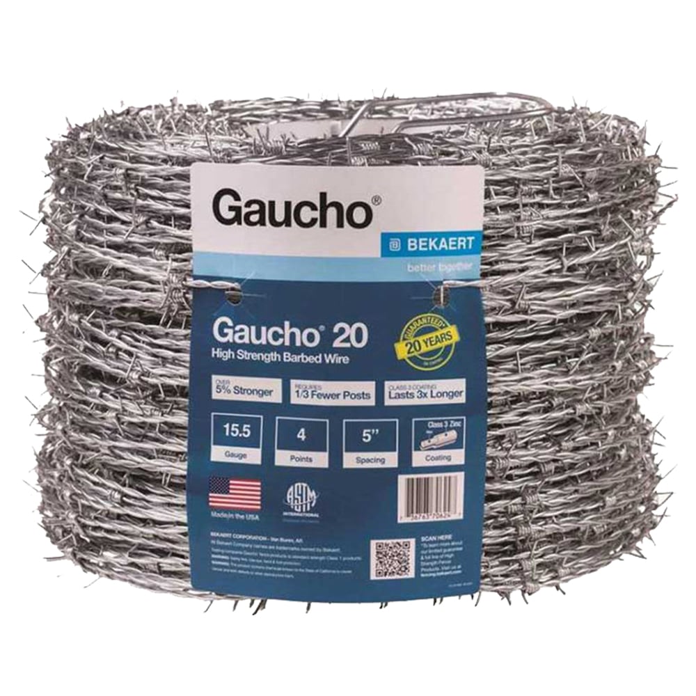 Bekaert Gaucho® 15.5 Gauge 4-Point 5" Spacing High Tensile Barbed Wire - 118293
