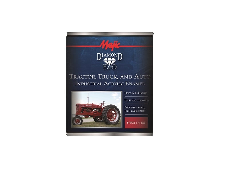 Majic Diamond Hard Tractor Truck and Auto Acrylic Enamel - International Harvester Red, Quart - 8-4972-2