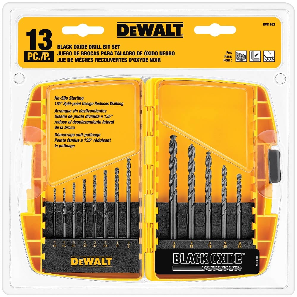 DEWALT® 13-Piece Black Oxide Drill Bit Set - DW1163