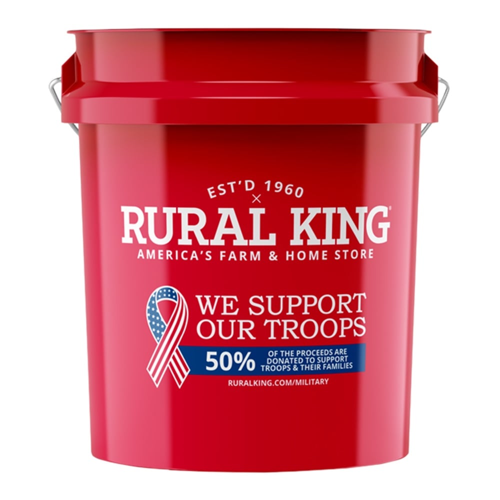Rural King Support Our Troops 5 Gallon Military Bucket, Various Colors - MILBUCKET