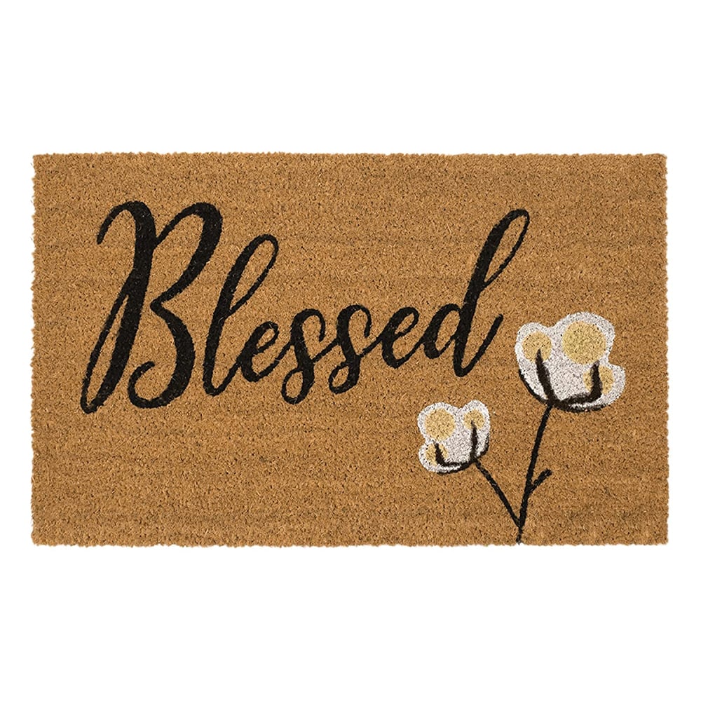 Avera Products Blessed Cotton Bloom Coir Mat, 17" x 29" - ADR016