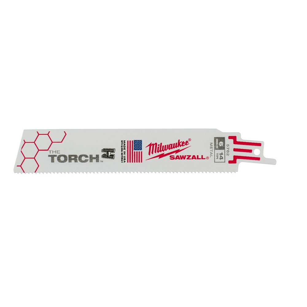 Milwaukee Tools 6" 14 TPI The Torch Sawzall Blades, 25 Pack - 48-00-8782