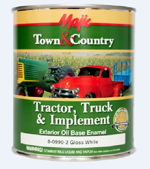 Majic Tractor Truck & Implement Exterior Oil Base Enamel Paint Gloss White - 8-0990-2