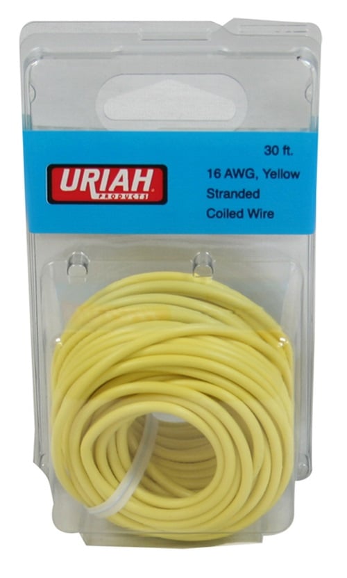 Uriah Products 30' 16 AWG Stranded Yellow Insulation Wire - UA501640