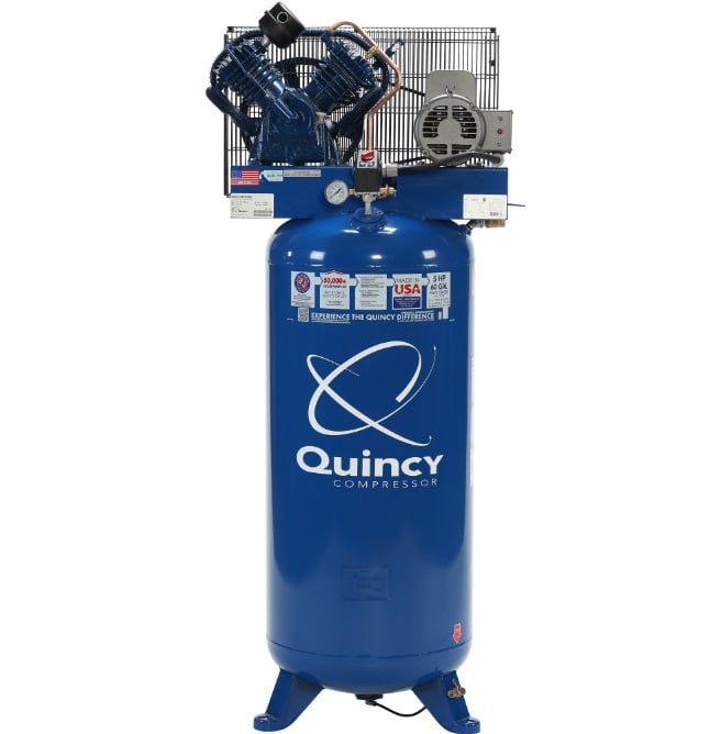 Quincy QT-54 Two Stage 60 Gallon 5 HP lon Air Compressor - 2V41C60VC