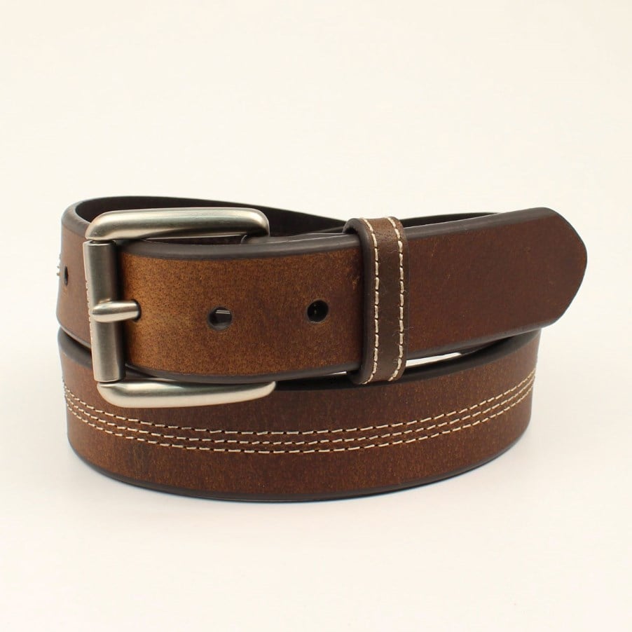 Ariat Mens Belt With Contrasting Triple Stitch Center With Roller Buckle - A1030202