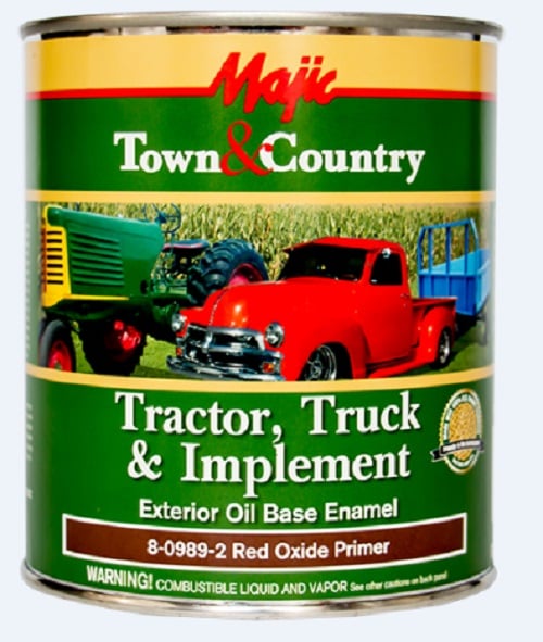Majic Tractor Truck & Implement Exterior Oil Based Enamel Paint Red Oxide Primer Quart - 8-0989-2