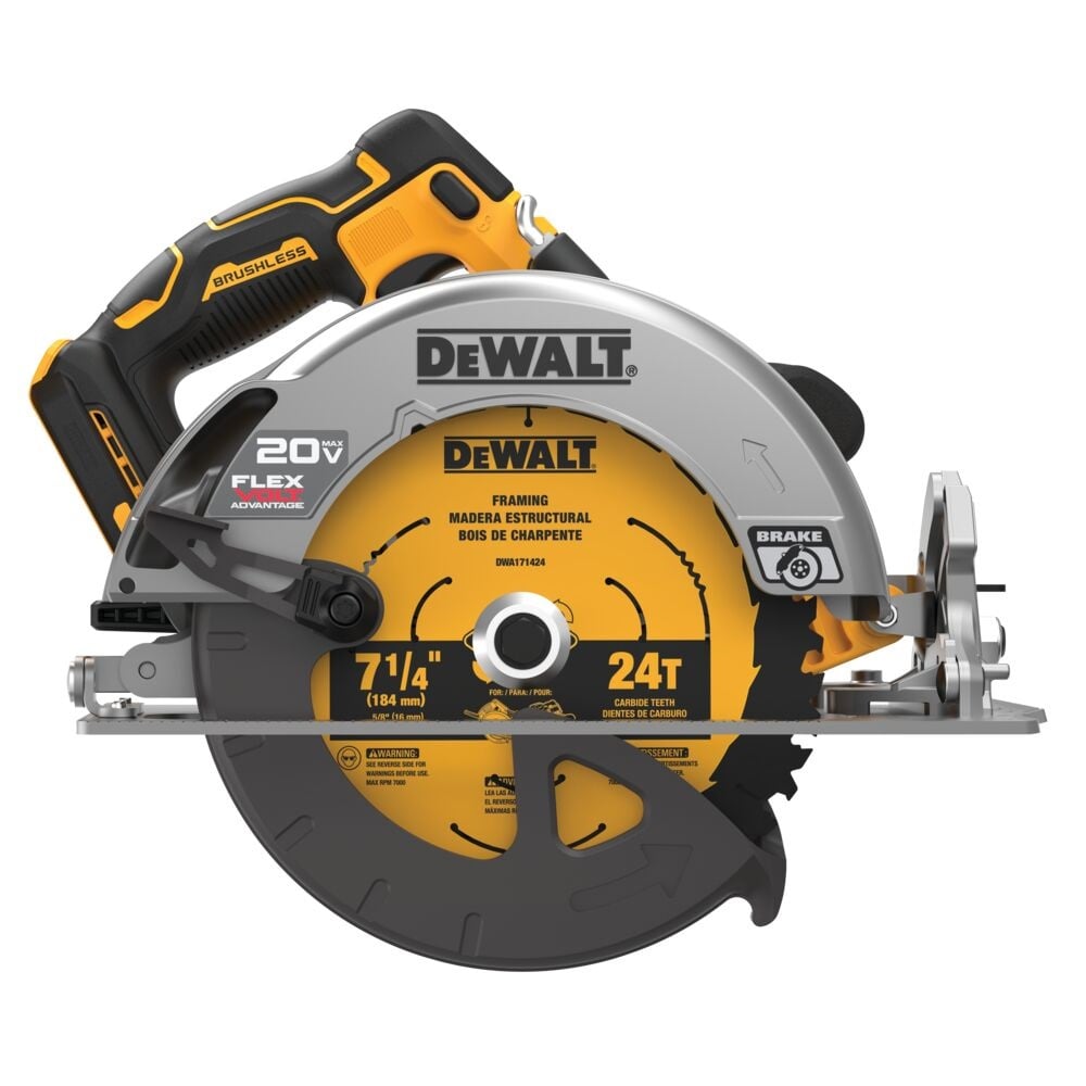 DEWALT® 20V MAX* 7-1/4" Brushless Cordless Circular Saw with Flexvolt Advantage™, Tool Only - DCS573B