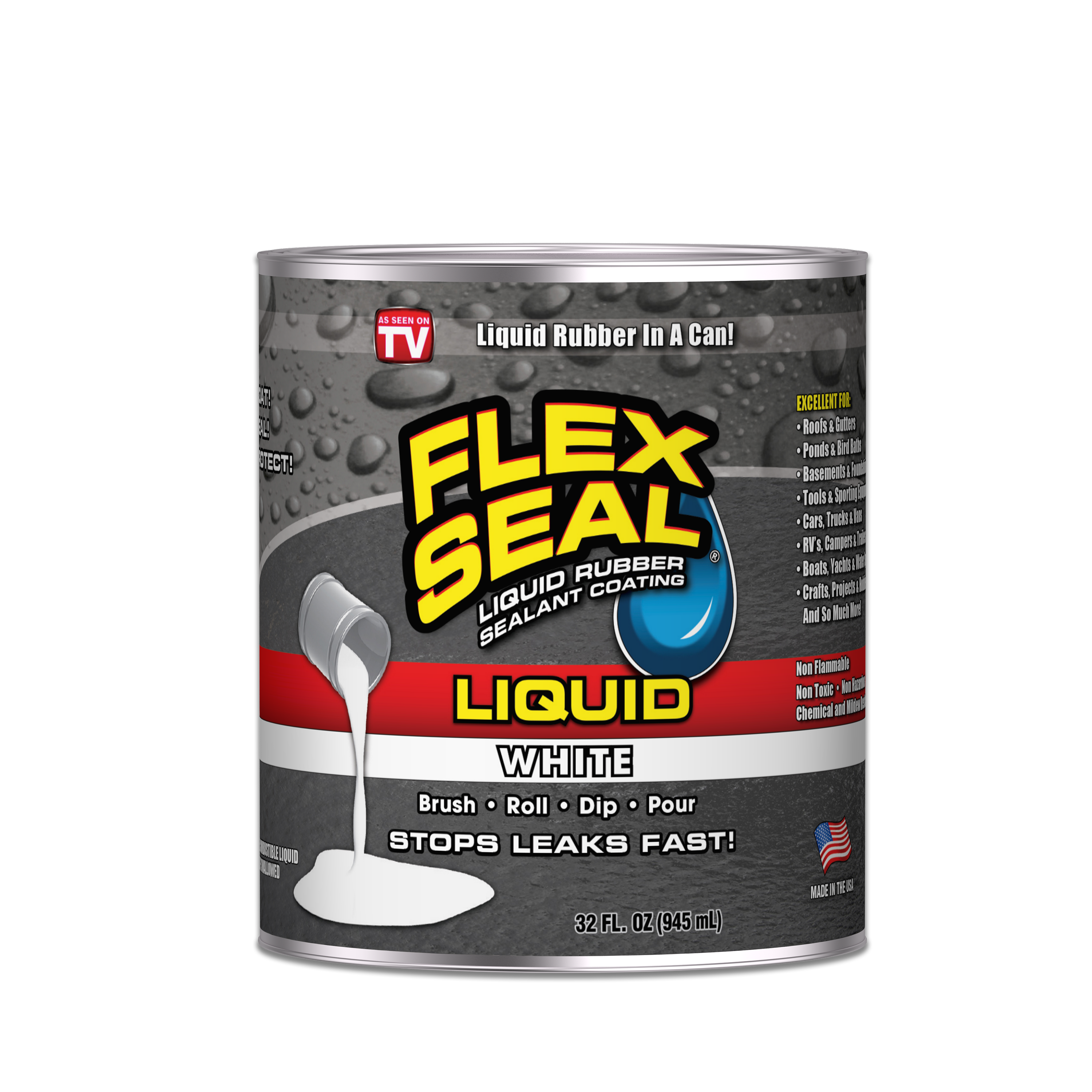 Flex Seal Liquid Flex Seal White 32 oz Can LFSWHTR32