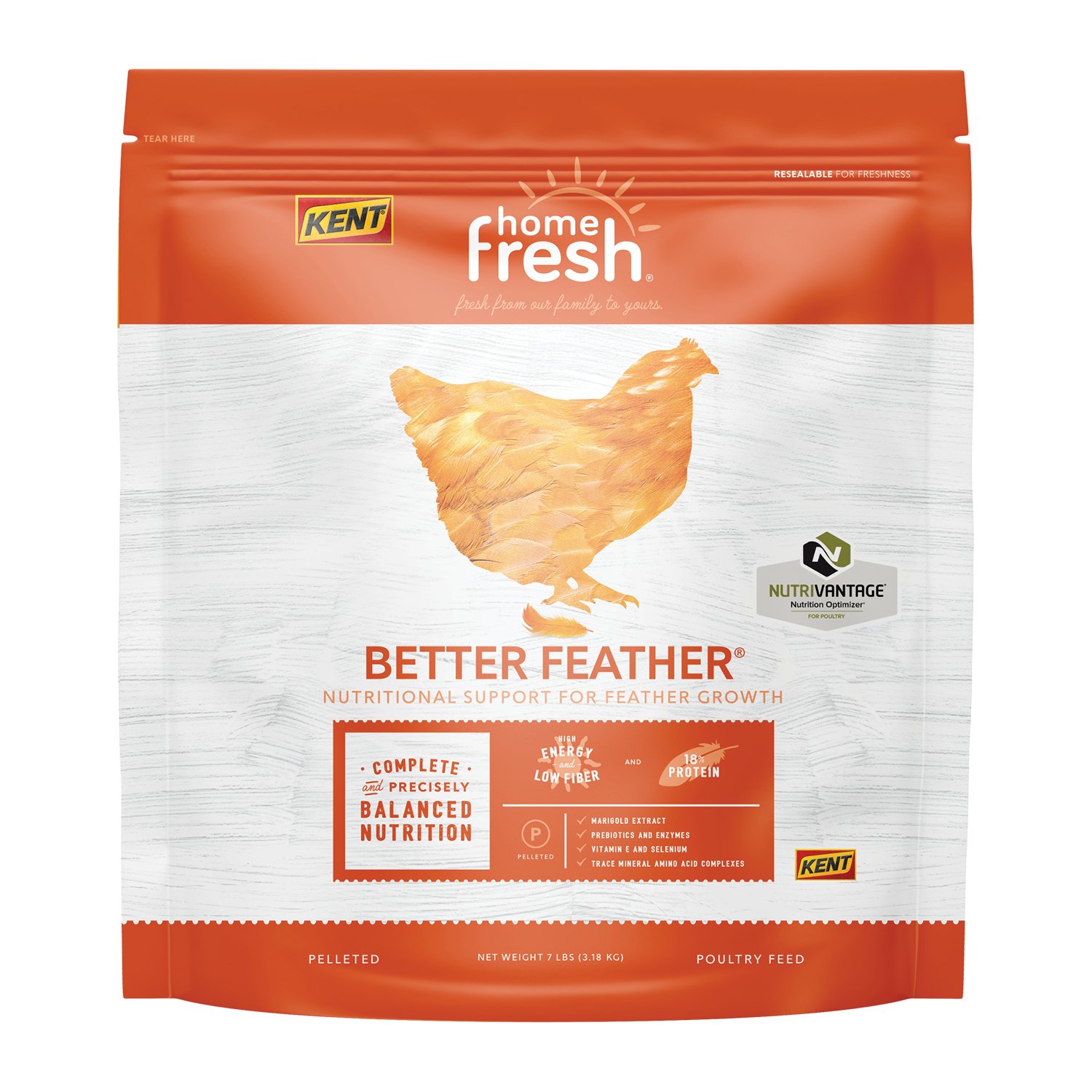 Kent Better Feather Feather Growth, 7 lb. Bag - 8151