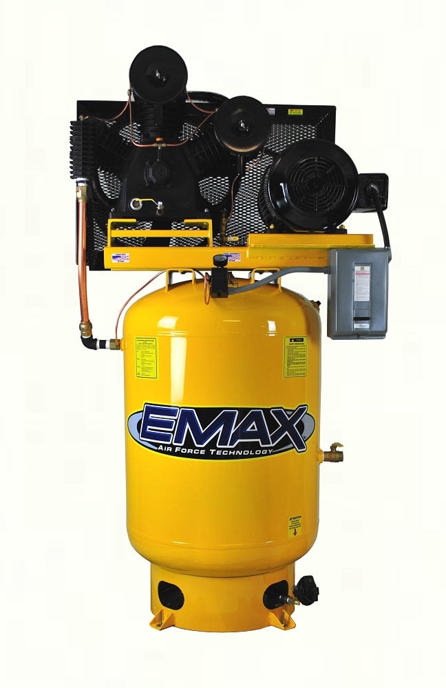 EMAX Heavy Industrial 10 HP 120 Gallon Two Stage Premium Air Compressor 208/230V 1 Phase EP10V120Y1
