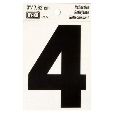 Hy-Ko 3In Reflective Numbers 4 - RV-50/4