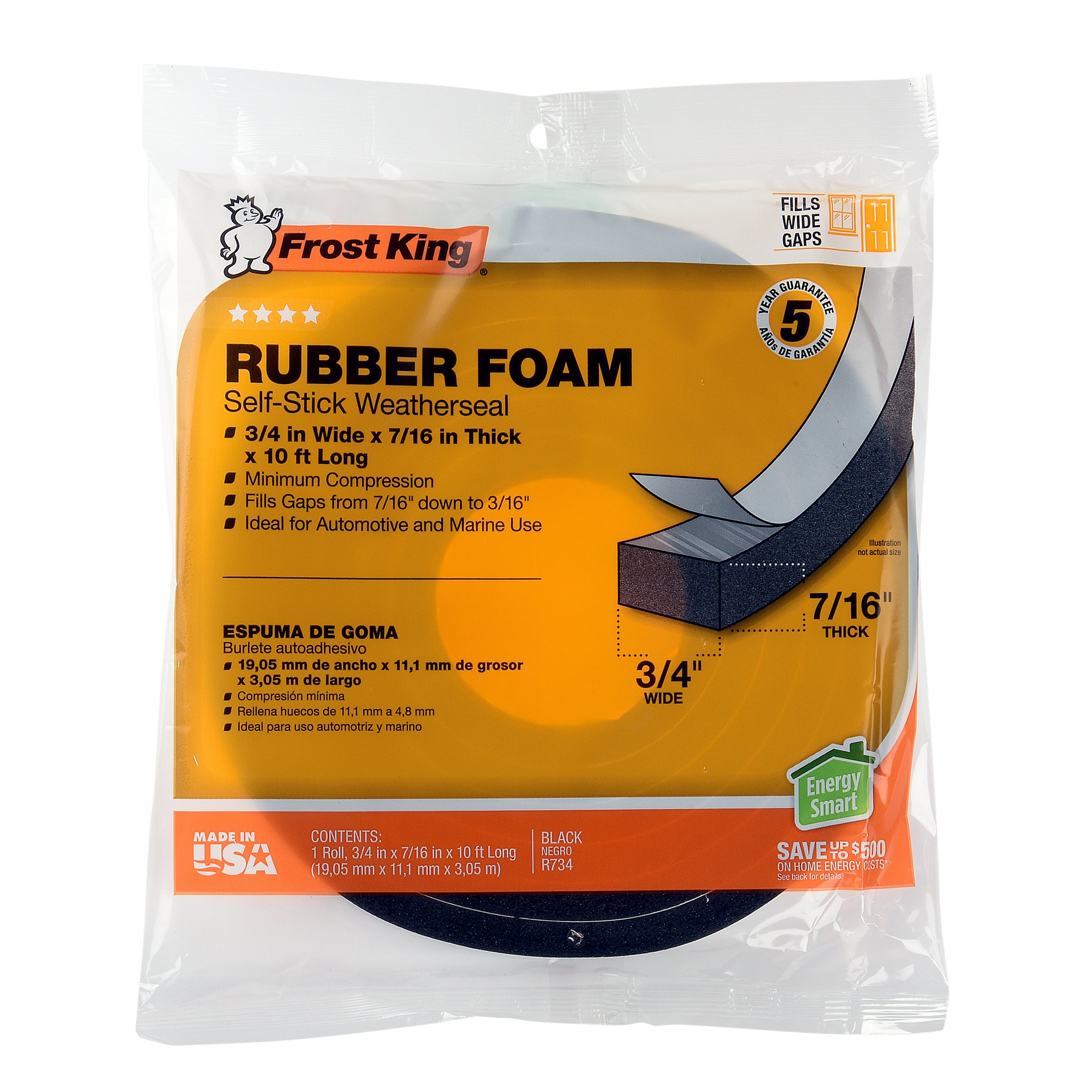 Frost King Sponge Rubber Foam Weatherseal - R734/8