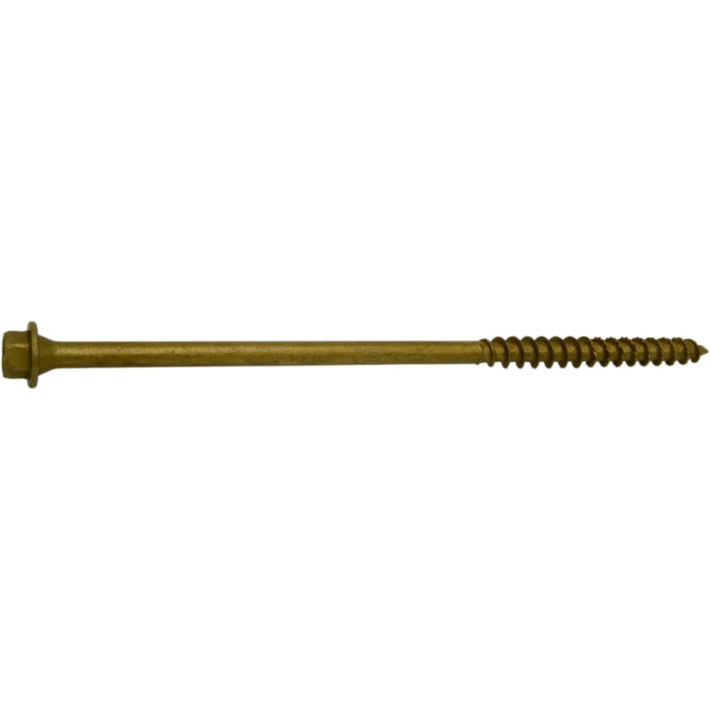 Midwest Fastener 1/4" x 6" Tan XL1500 Coated Hex Washer Head Saberdrive Timber Screws - 52552