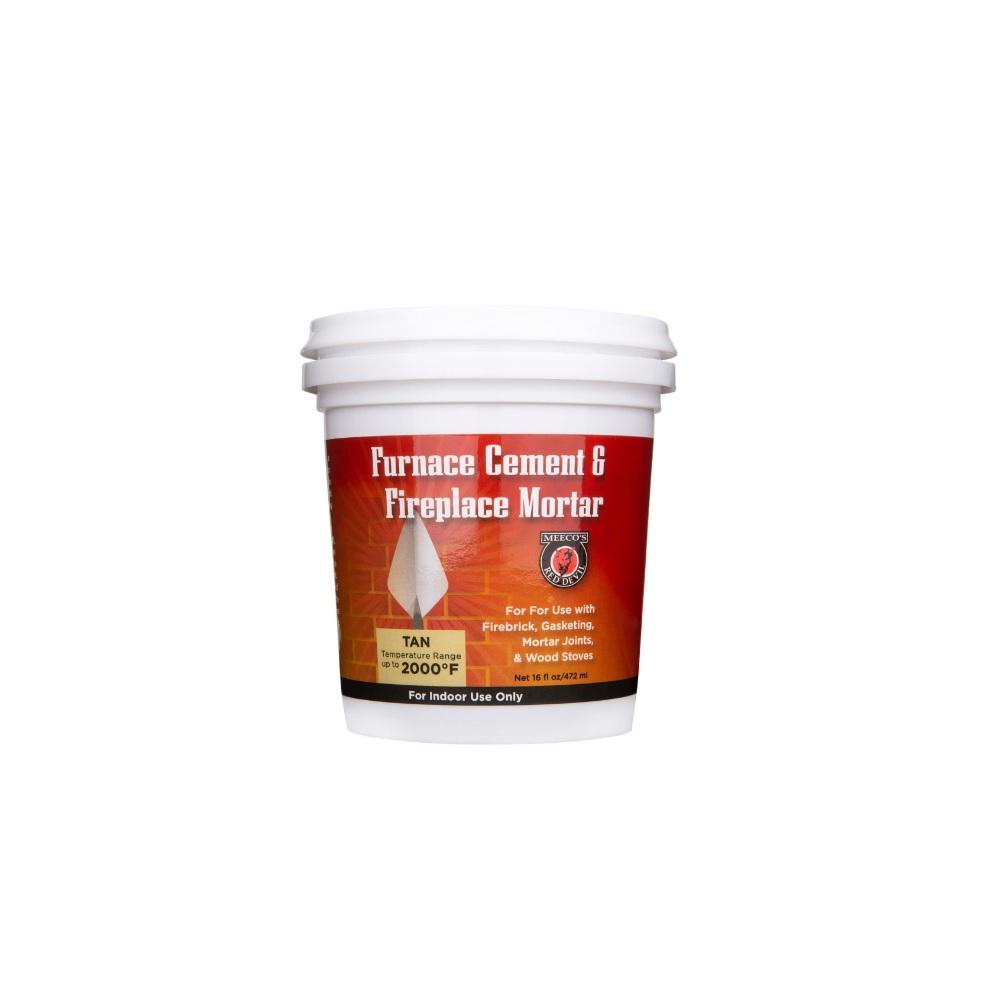 Meeco's Red Devil Tan Furnace Cement and Fireplace Mortar, 1 Pint