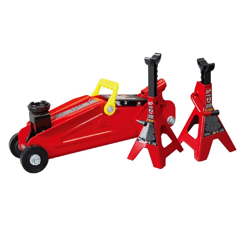 Big Red 2-Ton Jack & Jack Stand Combo in Plastic Case T82001S