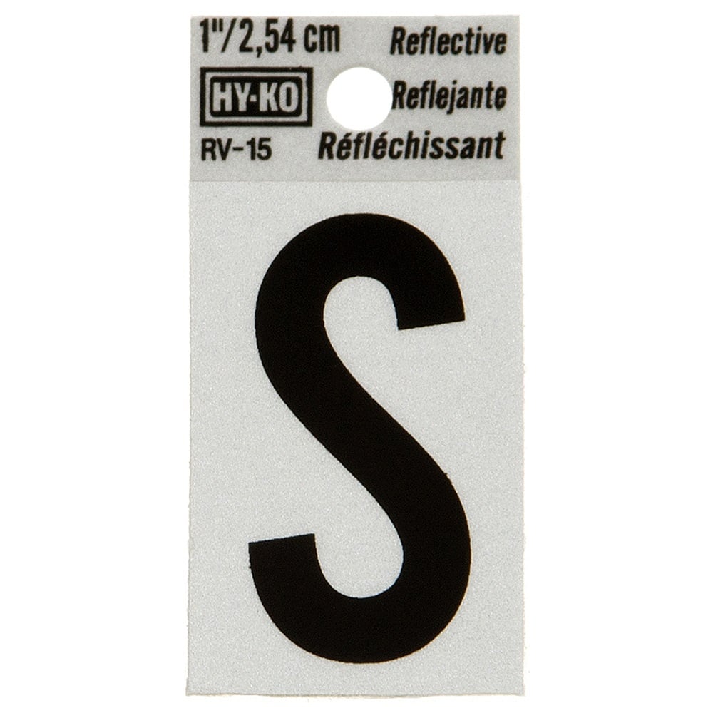 Hy-Ko 1.25In Reflective Letters S - RV-15/S